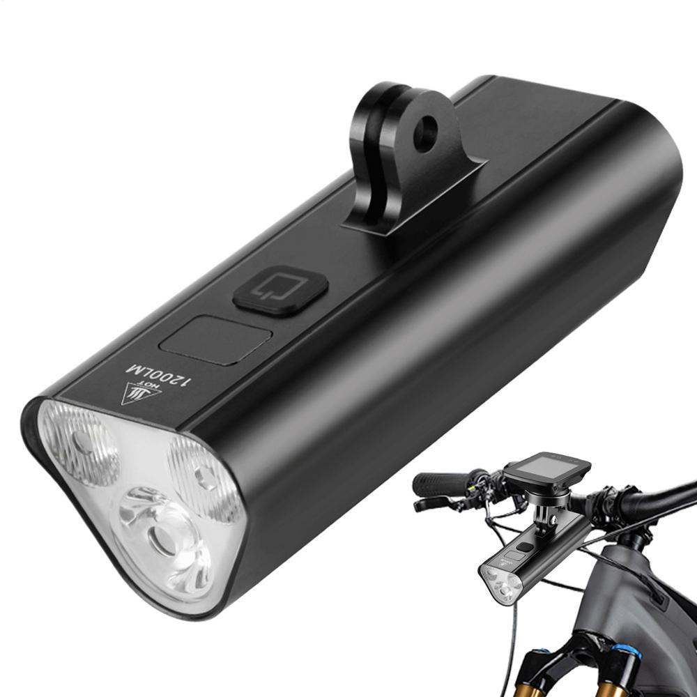 Front Bike Light Rechargeable Bright Bike Front Light 6 Modes Aluminum Alloy Safety Gear For Electric Scooter Mountain Road