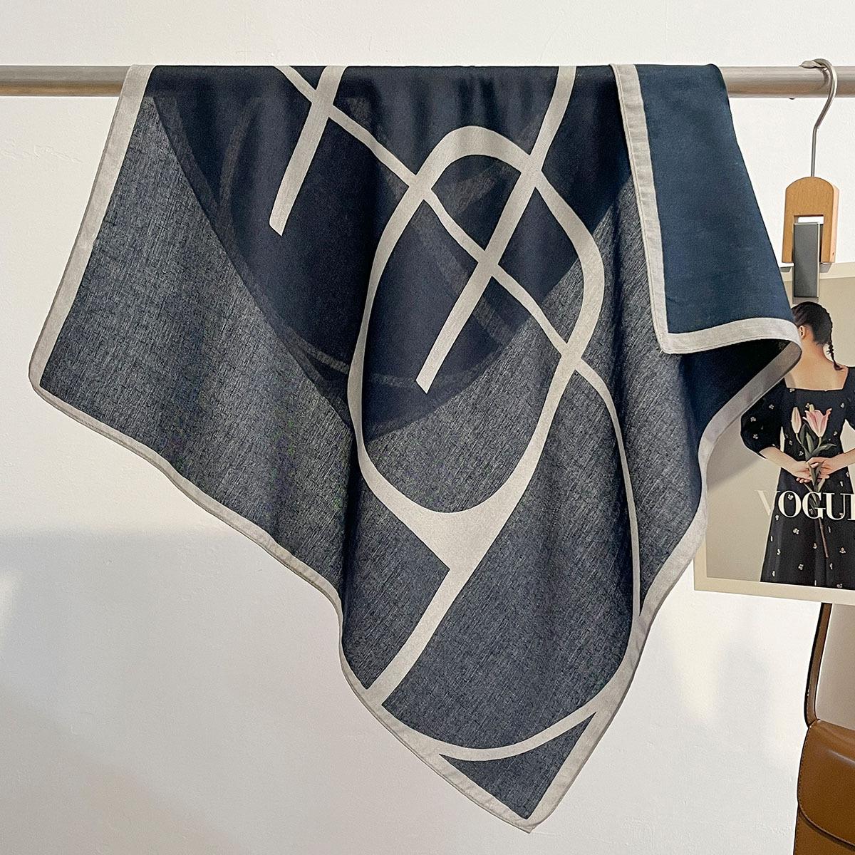 

Cotton Feel Neckerchief Women Geometric Patterns Wraps Square Scarf Spring Autumn Keep Warm Headscarf Foulard Bandana Neck Ties 65x65cm