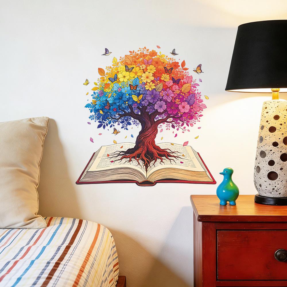 Creative Magic Book Wisdom Tree Children's Bedroom Study Room Home Wall Decoration Wall Stickers