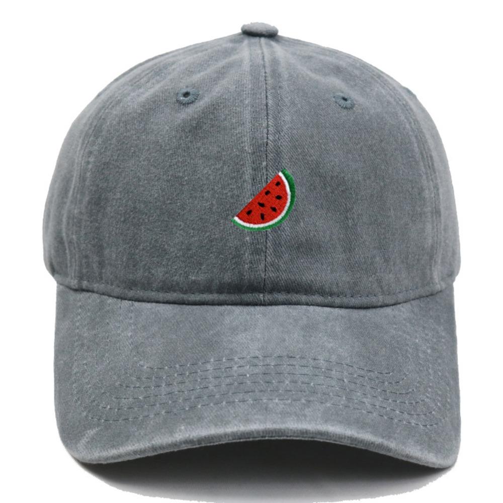 Watermelon Embroidered Baseball Cap Washed Cotton Adjustable Sunscreen Hats Visor Sun Protection Sport Trucker Hat For Man Women