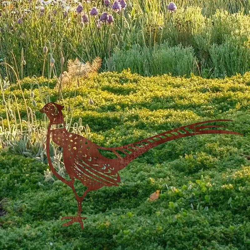 Outdoor Pheasant Metal Silhouette Garden Decoration