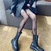 Japanese Cute Girlish Ins-style Pantyhose - Fishnet Stockings, White Silk with Love Heart Jacquard, Sweet Design