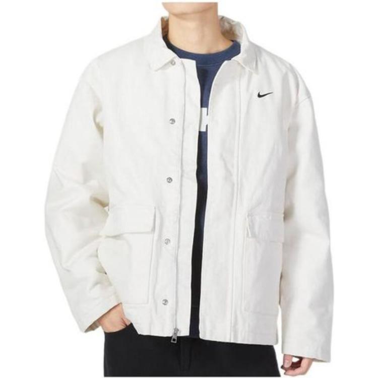 Nike Jackets Men's White Lapel Moderate Workwear DQ4939-030