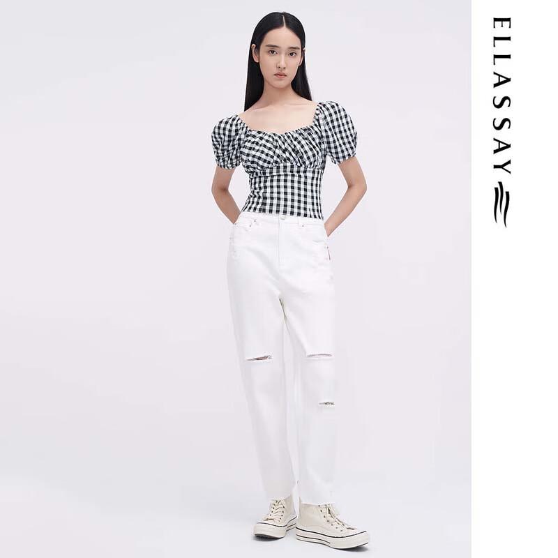 ELLASSAY Women's Distressed Jeans