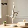 Versatile White Table Decor 3D Printed Rhythmic Gymnastics Figurine, Modern Minimalist Art Sculpture, Elegant Interior Design Accents Handstand Ballet
