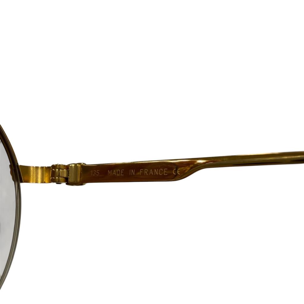 Great Cartier Glasses Trinity Two-bridge Half-rim Gold Mens Used