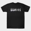 Men Black Print T-shirt Sum 41 No-Cut Transfer Paper Print Cotton Tshirt