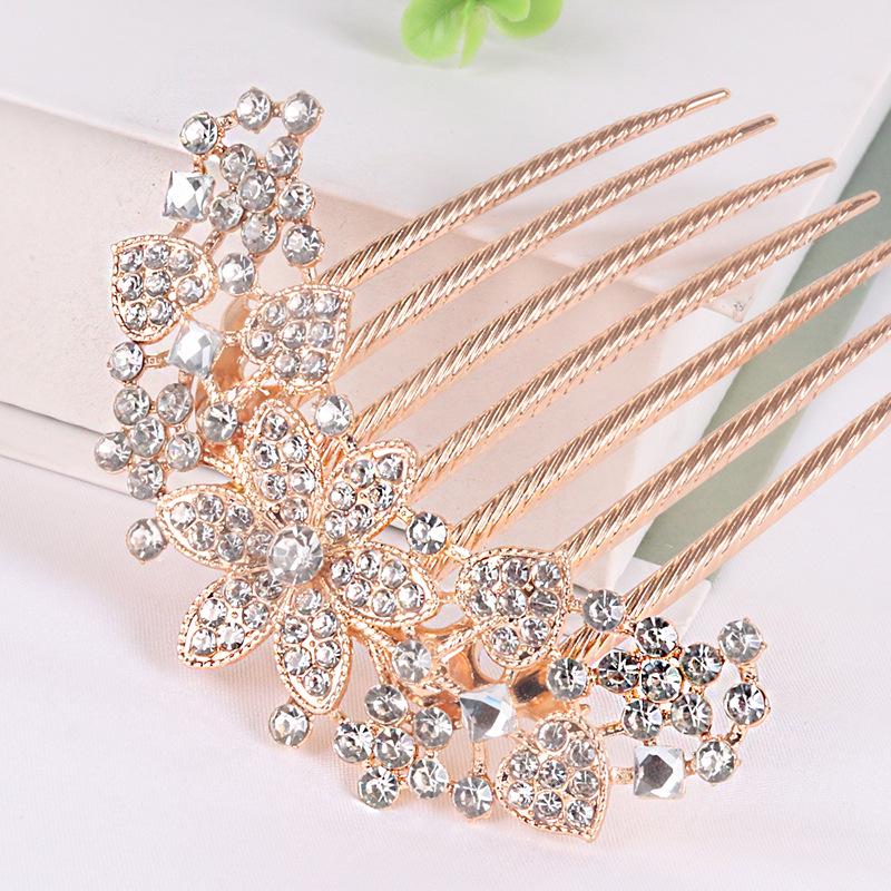 

Металлическая шпилька для волос с семью зубцами и стразами - элегантные украшения для волос и заколка для хвоста белый