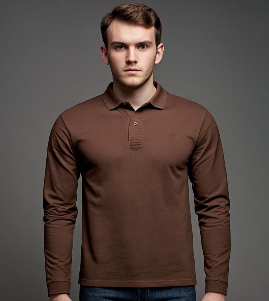 2-Pak Polo Longsleeve Premium Brązowa I Beżowa - S