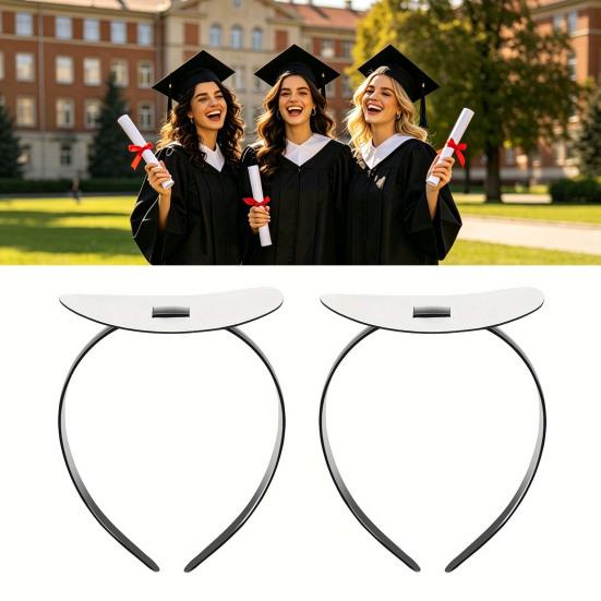 1/2Pcs Graduation Cap Headband with Adhesive Felt, Easy To Install Adjustable Graduation Hat Stabilizer, Graduation Ceremony Hat Holder