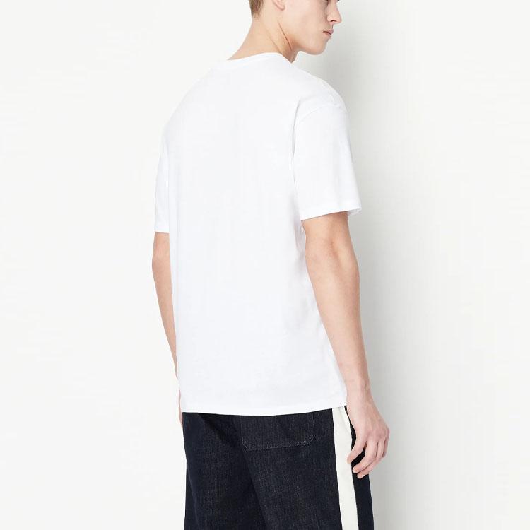 Armani Exchange Ss23 Logo Star Print Crew Neck Short Sleeve T-Shirt Men tops White 3RZTLC-ZJ8EZ-11100