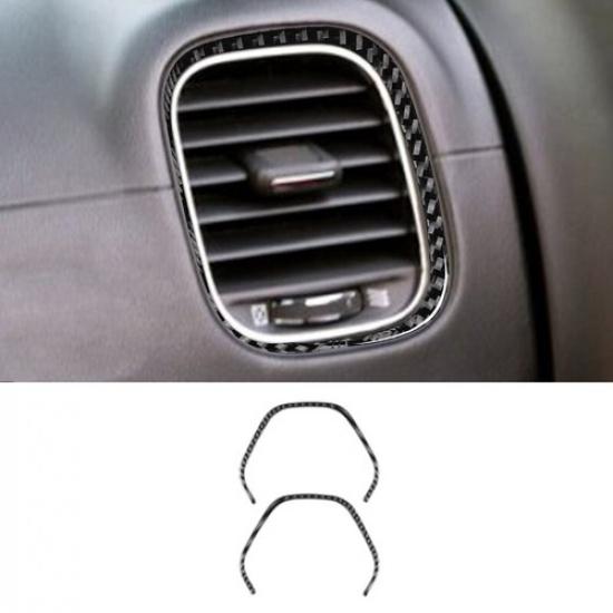 2pcs Carbon Fiber Car Dashboard Side Air Vent Cover For Dodge Charger 2015-