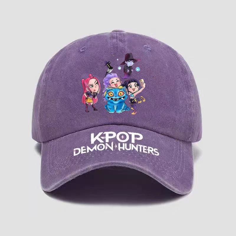 Demon Hunter Girls' Printed Baseball Cap, Retro Baseball Cap, Casual Cotton Sports Washed Cap