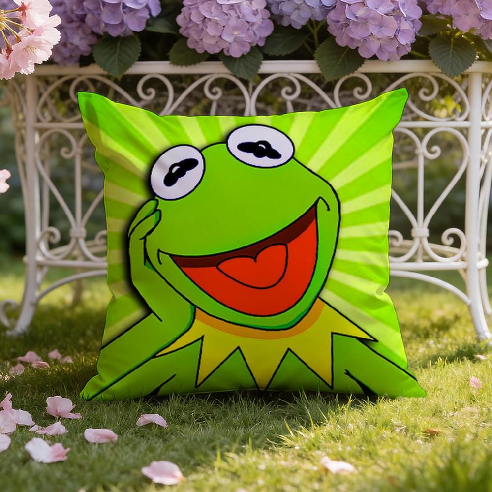 Funny K-Kermit the Frog Cushion Cover Home & Car Dual-Scene Pillow Cover: Reversible for Premium Comfort