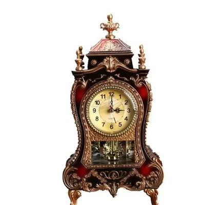 1PC 12 Canciones Relojes de Mesa con Forma de Torre Antigua Decoración Clásica Creativa Reloj Oscilante Sala de Estar Mueble de TV Reloj de Escritorio