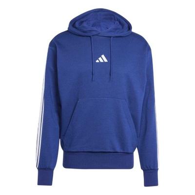 Mens Essentials 3 Stripes Fleece Logo Hoodie