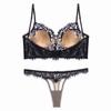 Set reggiseno francese in pizzo ultra sottile, sexy tipo U, bella biancheria intima posteriore per le donne, ricamo, fiori, bralette, reggiseno romantico, perizoma