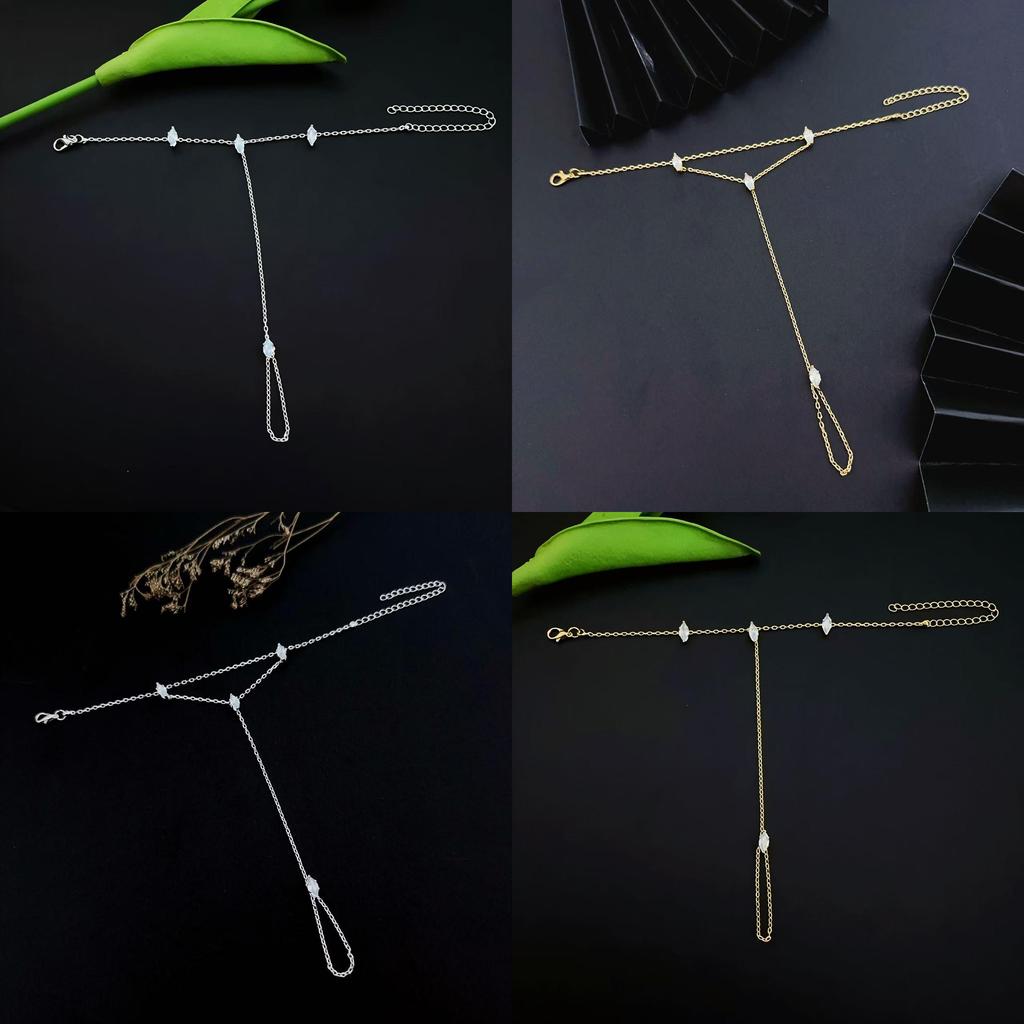 Modern Geometric Zirconia Womens Chain Bracelet With Electroplated Finish For Gift Travel