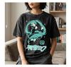 T-shirt Lavata Vintage Ragazza Anime Retrò, Maglietta Y2K Streetwear Giapponese, Maglietta Grafica Kawaii, Maglietta Oversize in Cotone Stile Harajuku, Unisex