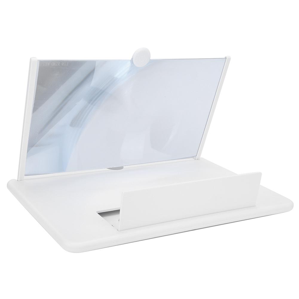 Universal 12-Zoll Handy-Bildschirmvergrößerer Faltbares Display Vergrößerungsverstärker 3D-EffektWeiß