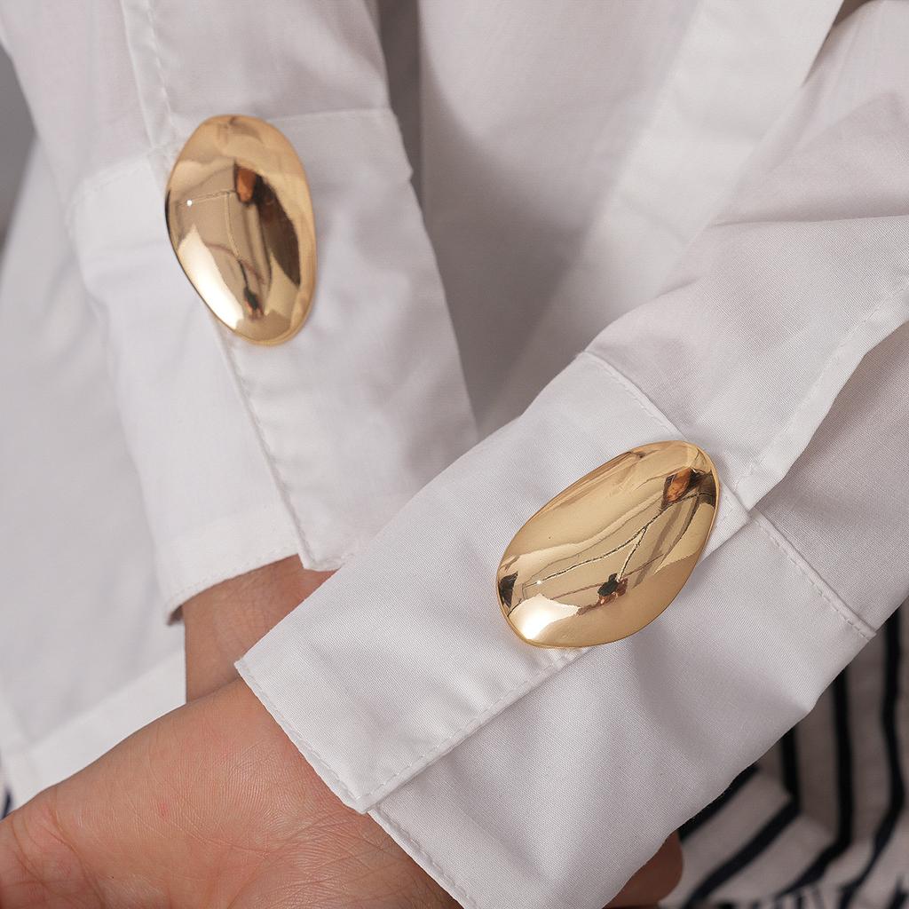 Vierteiliges Set Europäische und Amerikanische Metall Sonnenblumen Brosche Manschettenknöpfe Einfache Nischen Kleidung Accessoires