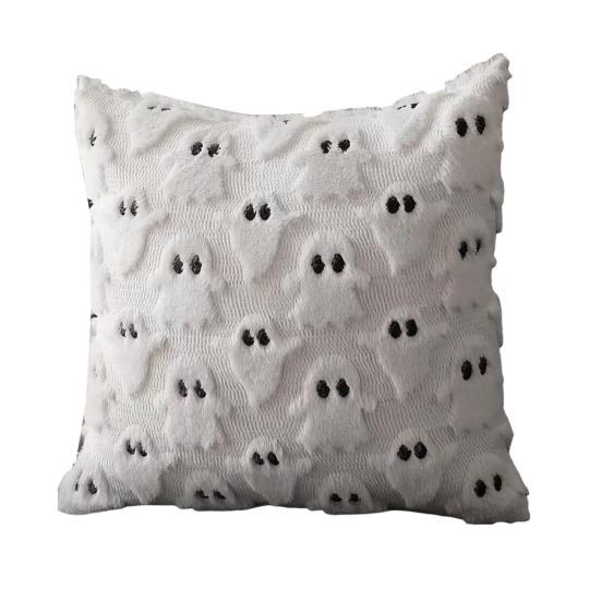 Halloween Dekorativt Putetrekk Mykt Plysj Pynteputetrekk med 3D Broderi Spøkelse Gresskar Design for Sofa Sofa Soverom