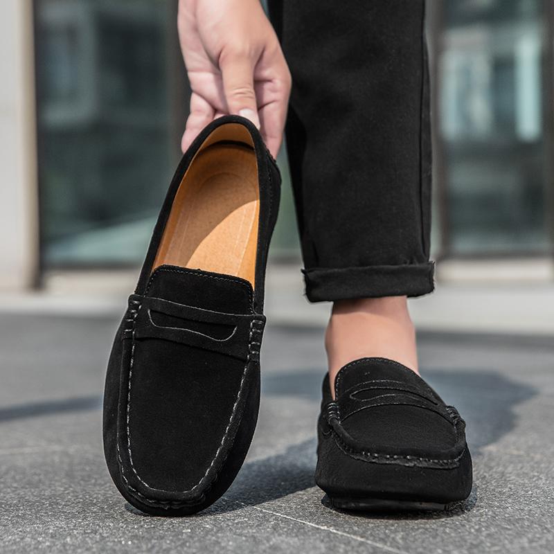 Fashion Fashionable New Men's Round Toe Anti Slip Soft Sole Loafers Spring Brand Men's Comfortable Outdoor Driving Casual Bean Shoes
