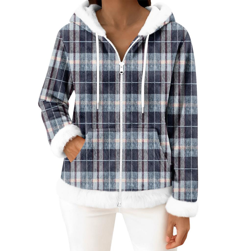 Moteriškas kasdienis madingas ilgomis rankovėmis užsegamas vilnos kardiganas su gobtuvu