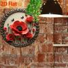 Vintage Cartoon Metal Tin Sign Wall Decor Red Poppies Black Butterflies Round Aluminum Plaque