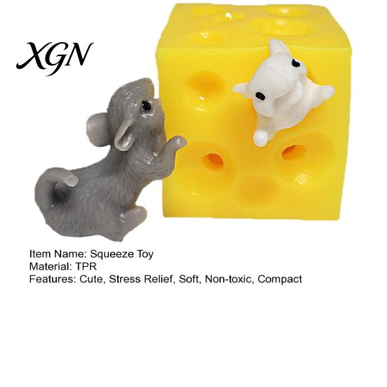 Sensory Fingertip Toy Cheese Squeeze Cube Block, Fidget Toys Stress Ball for Relief Adults & Teens