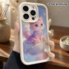 Phone Case: 2D Flat Design Suitable for iPhone 18 17 16 15 14 13 Pro Step Protection Case, Purple Dress Pink Cat, Christmas and Halloween Gift
