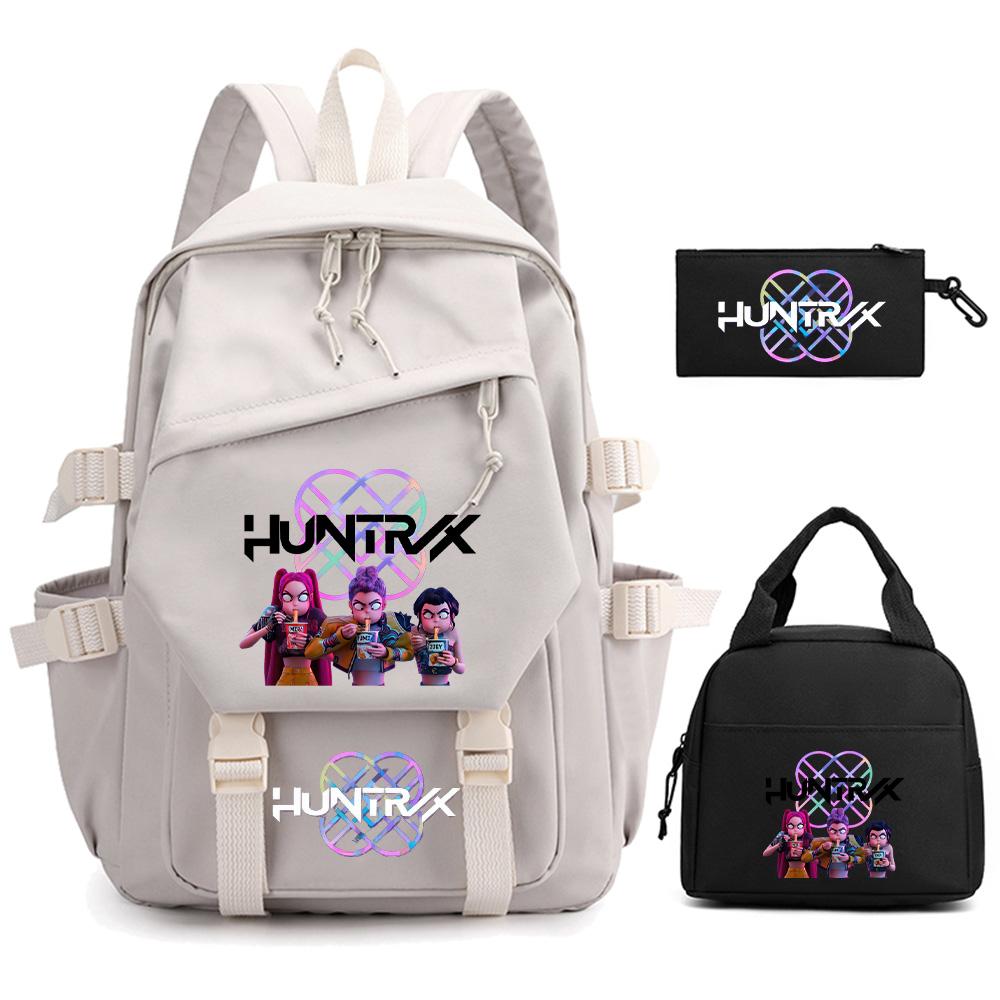 3 Stück/Set Cartoon Kpop Dämonenjäger Bedruckter Rucksack für Teenager Kinder Schüler Große Kapazität Schultasche Mädchen Geschenk Frauen wasserdichte Reisetasche