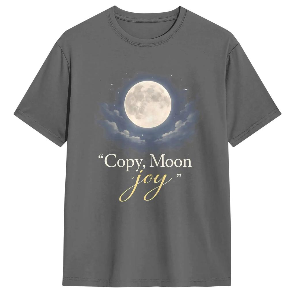 2026 Summer Fashion Tee Copy Moon Joy Funny Unisex Cotton Vintage TShirts Crewneck Tee Shirt Short Sleeve Clothes Graphic Y2K