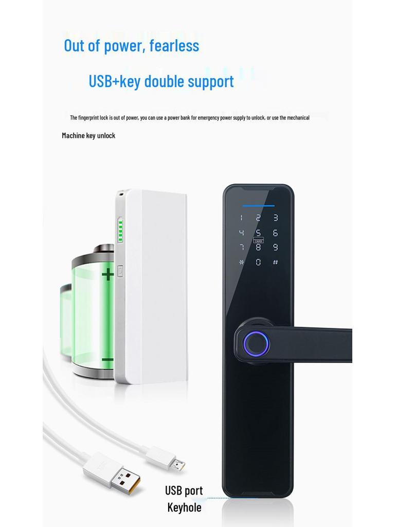 Smart Electronic Fingerprint and Password Lock for Interior Doors: Ideal for Bedrooms, Home Offices, Apartments, and More.