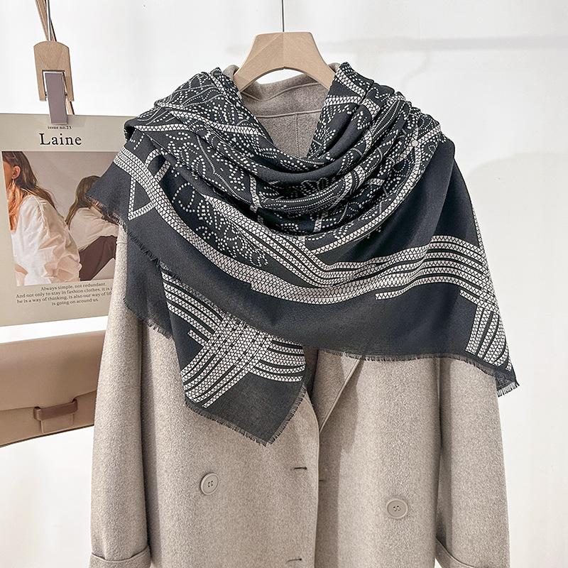 Fashion new square scarf women's clothing with scarf niche retro 130 beard removal shawl