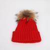 Autumn and Winter European and American Warm and Windproof Solid Color Hairball Hat Women's Knitted Hat Thermal Hat Twist Hat