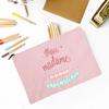 Merci Madame Print Pencil Bag Large Capacity School Stationery Supplies Storage Bags Travel Make Up Bag Year-end Gift for Madame