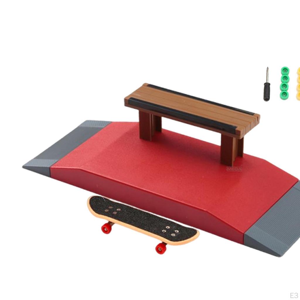 Finger Skateboard Ramp Set Fingerboard Scene Props for Ages 5+ Holiday Gifts Style A