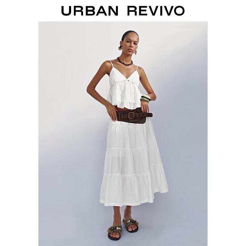 UR 2025 Autumn Shell V-neck Shirred Camisole