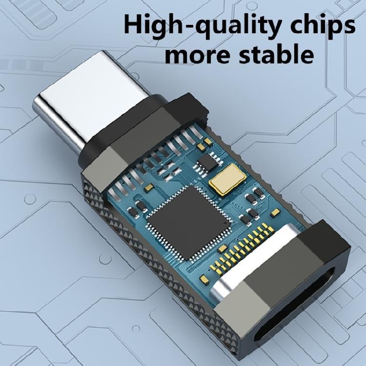 Rechtwinkliger USB-C-Adapter, 100W USB-C-Buchse auf USB-C-Stecker Verlängerungsadapter Typ-C-Strommessgerät Tester für Laptop USB-C