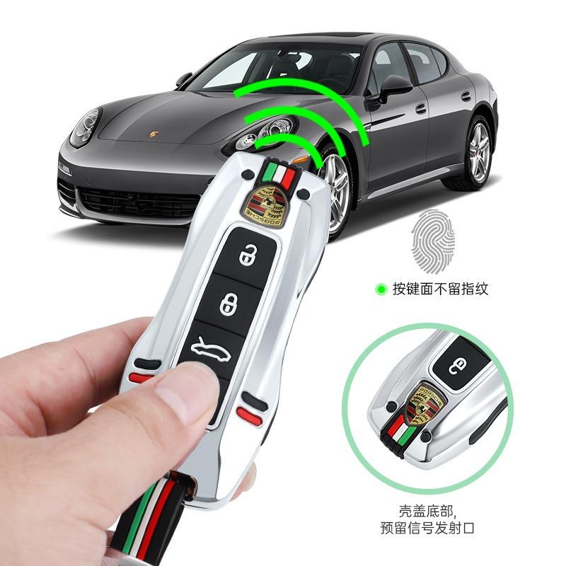 Autosleutelhouder/sleutelbehuizing/accessoire voor Porsche Macan Boxster Cayman Panamera 718 911 986 987 981 971 Taycan Cayenne