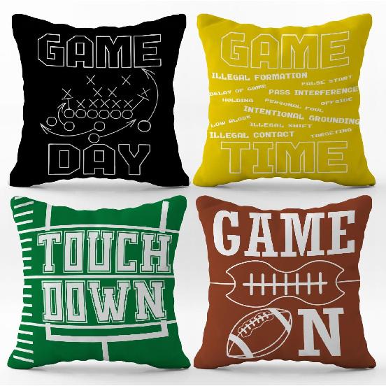 Football Decorations Pillow Covers 18 x 18 - Football Decor Outdoor Pillowcase - Funny Football Stuff Football Gifts - Football Party Supplies