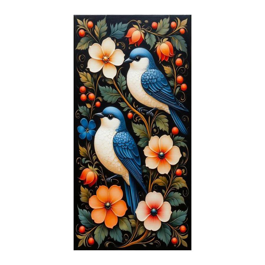 

Flowers and Birds Large Size Diamond Painting New Collection Animals Diy Full Drill Rhinestone Embroidery Mosaic Cross Stitch Kits Round drill 30x60cm