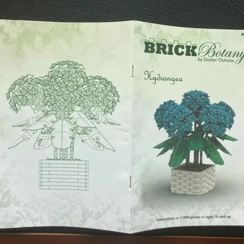 Stavební blok Huazhi Hydrangea Věčný květinový montážní hračka kreativní dárek