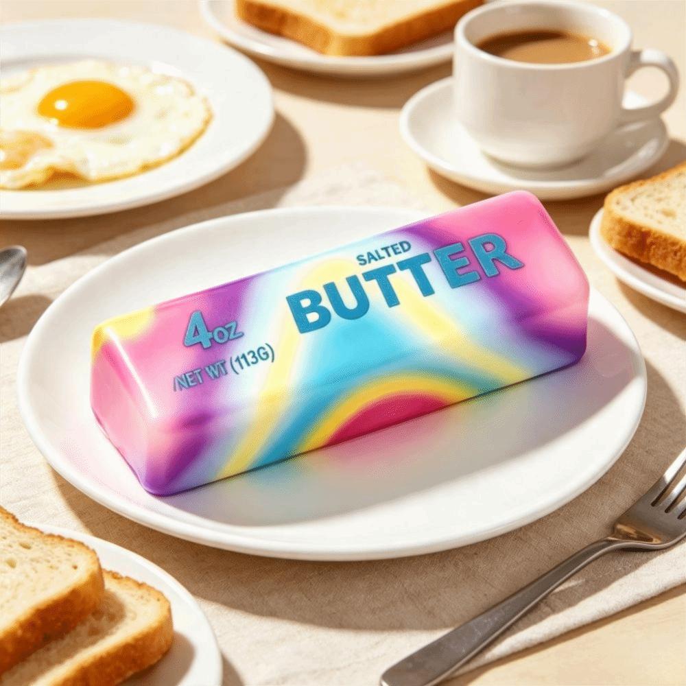 Slow Rising Butter Stick Squishy Toy Ranbow Color Butter Stick Fidget Toy Pressure Reduce