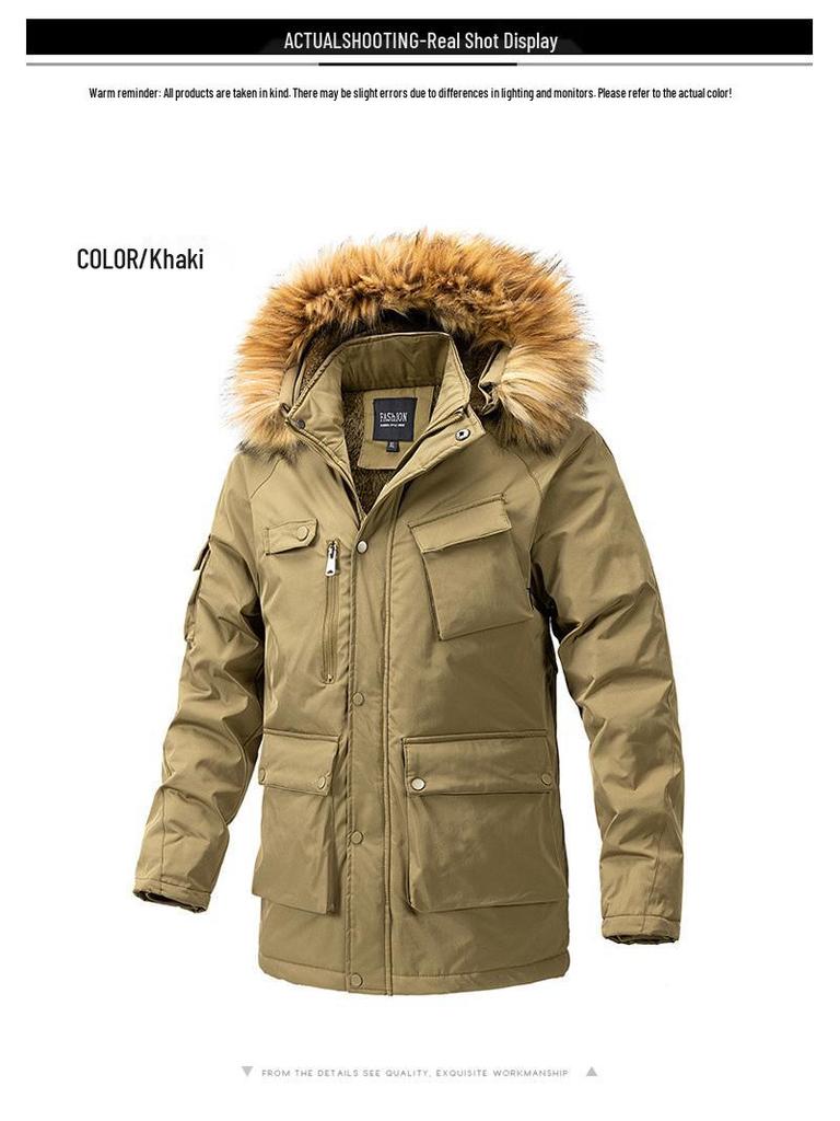 Men's Autumn/Winter Thick Plus Size Pure Cotton Mid-Length Jacket