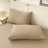 100% Cotton 2pcs Pillowcase 48x74cm Grid Printed Pillowcase Cover for Home Simple Style Cotton Pillow Cover