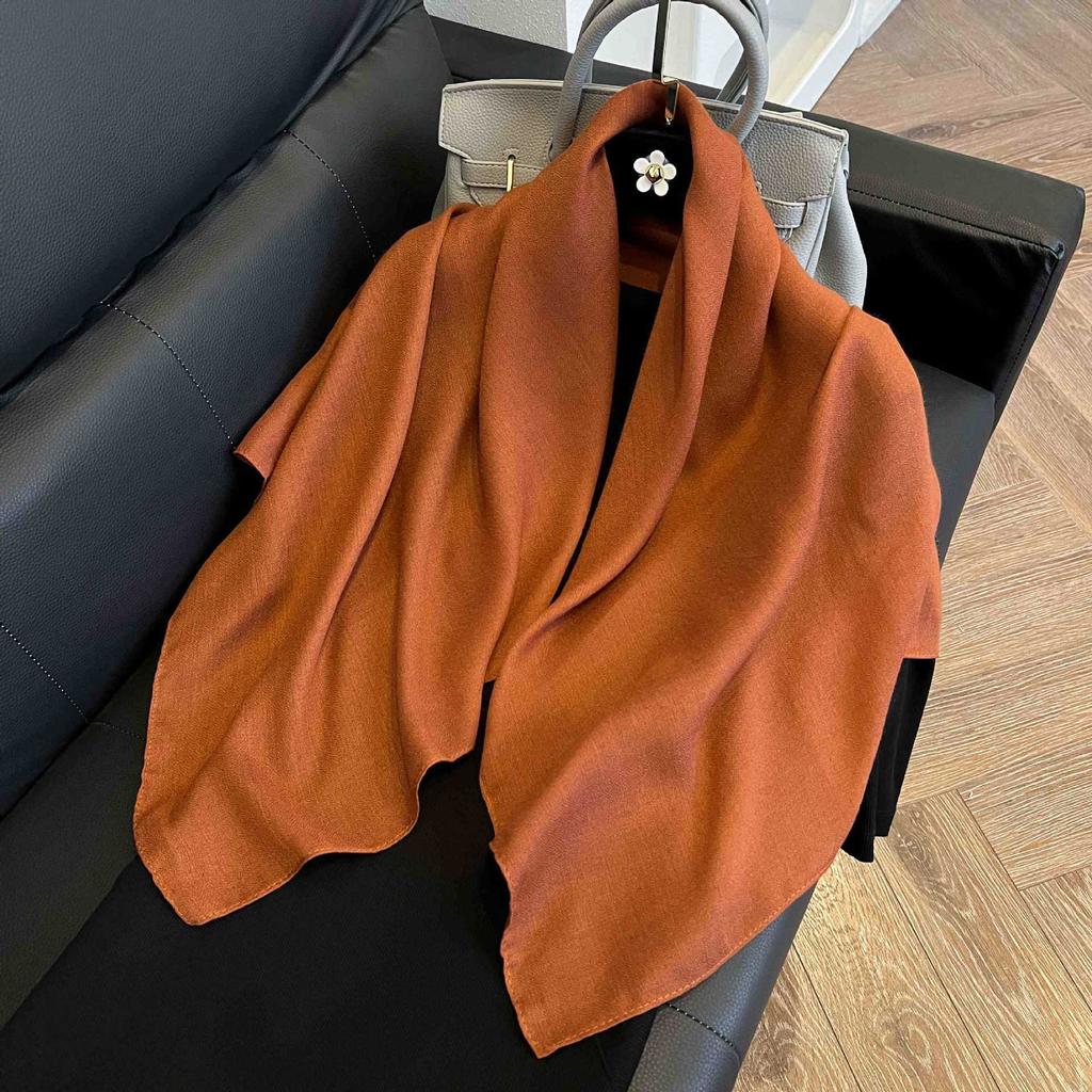 91Cm square scarf silk scarf women's new literary and fashion scarf accessories autumn and winter retro versatile shawl