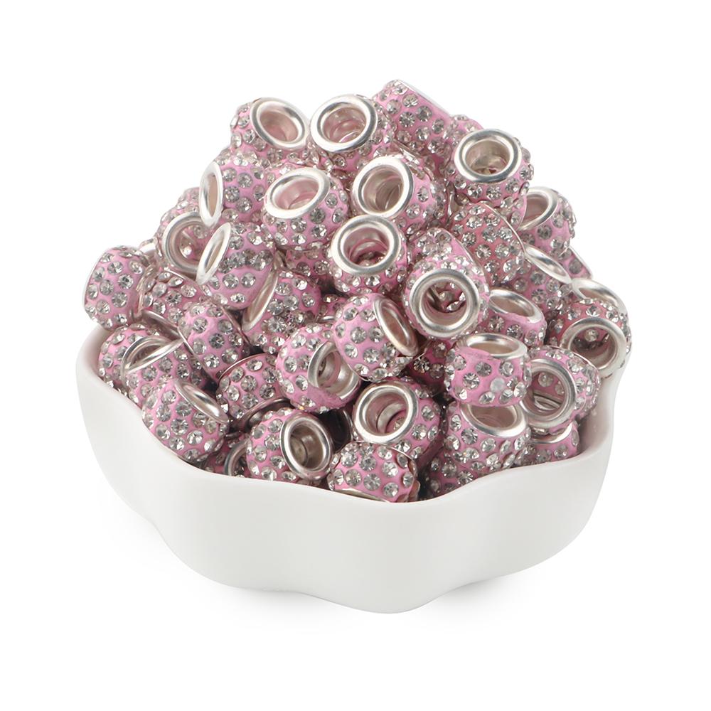 20Pcs 11.5mm Round Rhinestone Crystal Glass Big Hole Beads For Jewelry Making Charms For Bracelet Earrings Jewelry Accessories