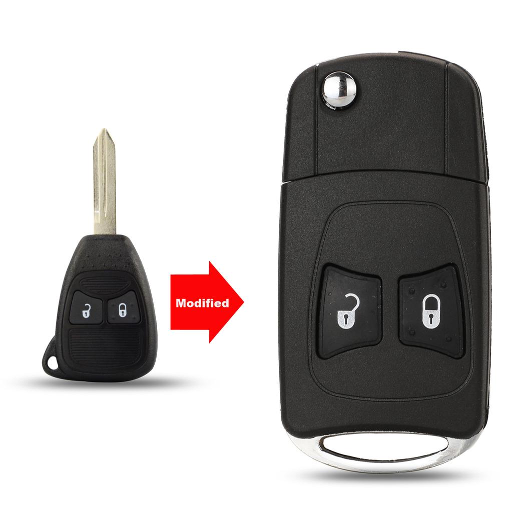 Jingyuqin Modifizierte Entry 2/3 Tasten Klapp-Schlüsselanhänger Schale Für Chrysler Town Country Dodge Grand Caravan Jeep